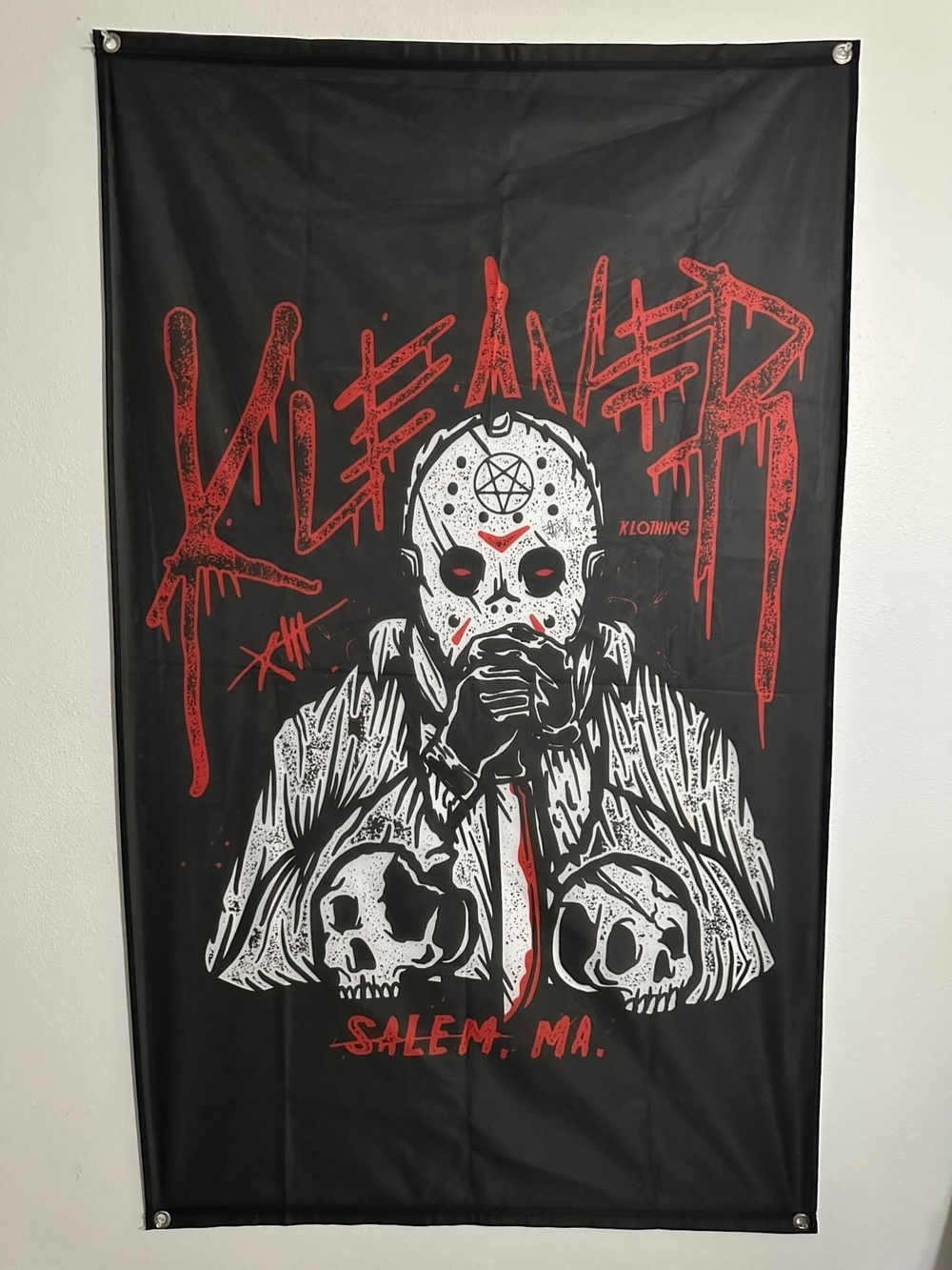 Jason Voorhees Kleaver Klothing (Ice Nine Kills) Spencer Charnas signed Tapestry